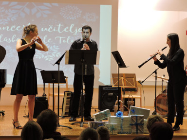 Nika Hribar, flavta, Stojan Milinković, klarinet in Ana Aouza Leban, oboa