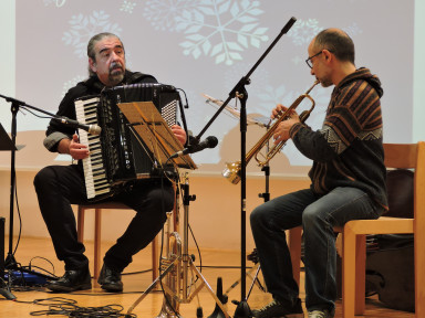 Andrea Pandolfo, trobenta, Aleksander Ipavec, harmonika